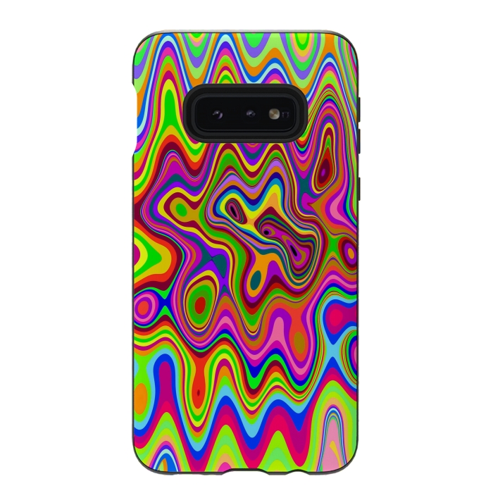 Galaxy S10e StrongFit Psychedelic Glowing Colors Pattern by BluedarkArt