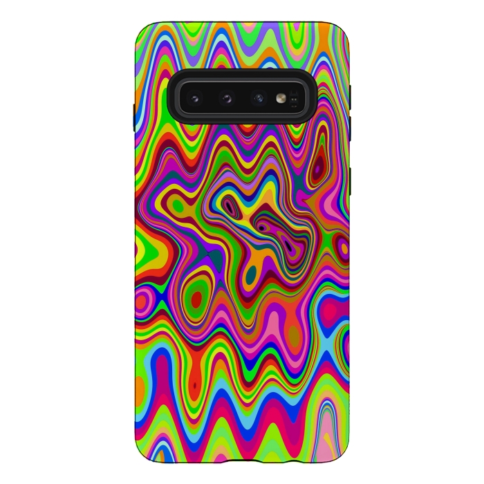 Galaxy S10 StrongFit Psychedelic Glowing Colors Pattern by BluedarkArt