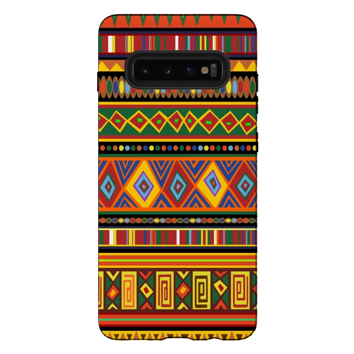 Galaxy S10 plus StrongFit Ethnic Colorful Pattern Africa Art by BluedarkArt