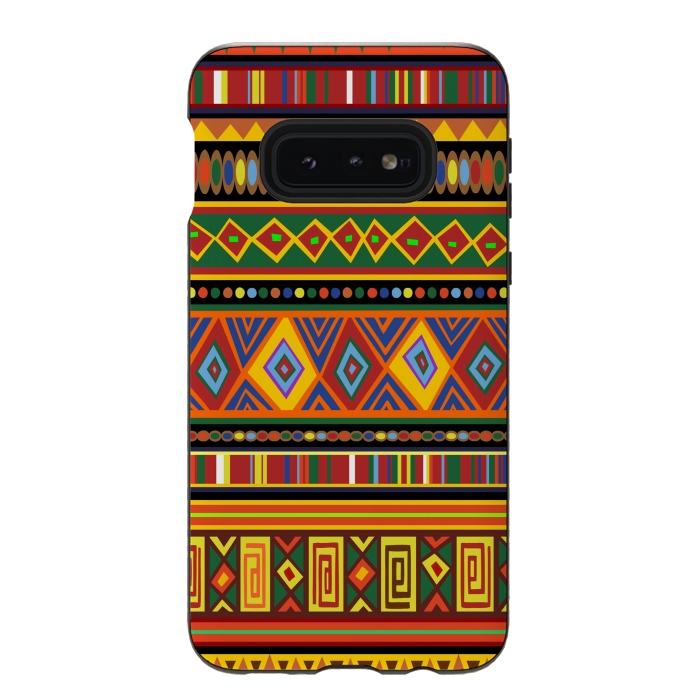 Galaxy S10e StrongFit Ethnic Colorful Pattern Africa Art by BluedarkArt
