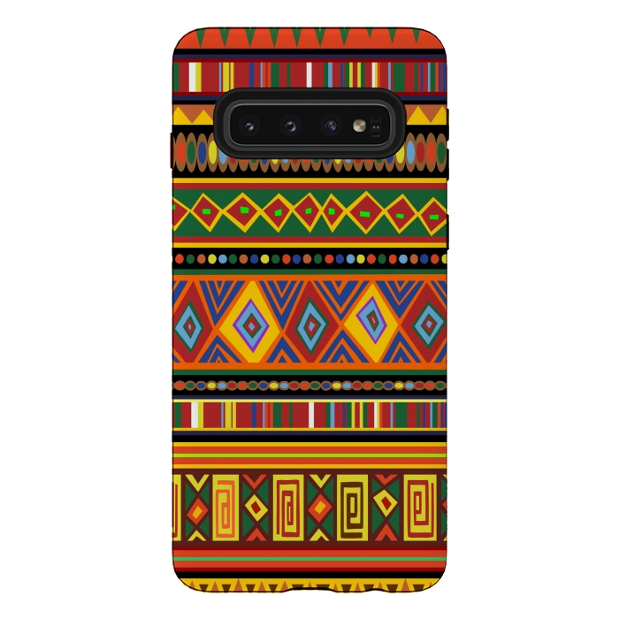 Galaxy S10 StrongFit Ethnic Colorful Pattern Africa Art by BluedarkArt