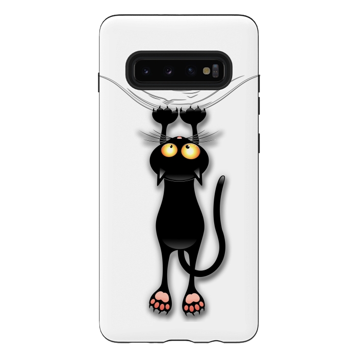 Galaxy S10 plus StrongFit Fun and Naughty Cat Falling Down  by BluedarkArt