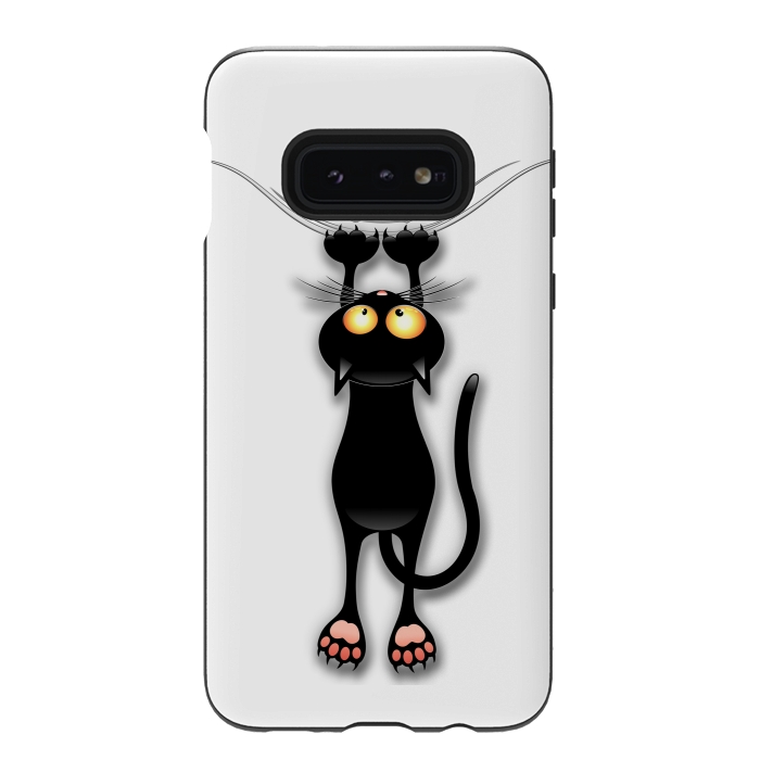 Galaxy S10e StrongFit Fun and Naughty Cat Falling Down  by BluedarkArt