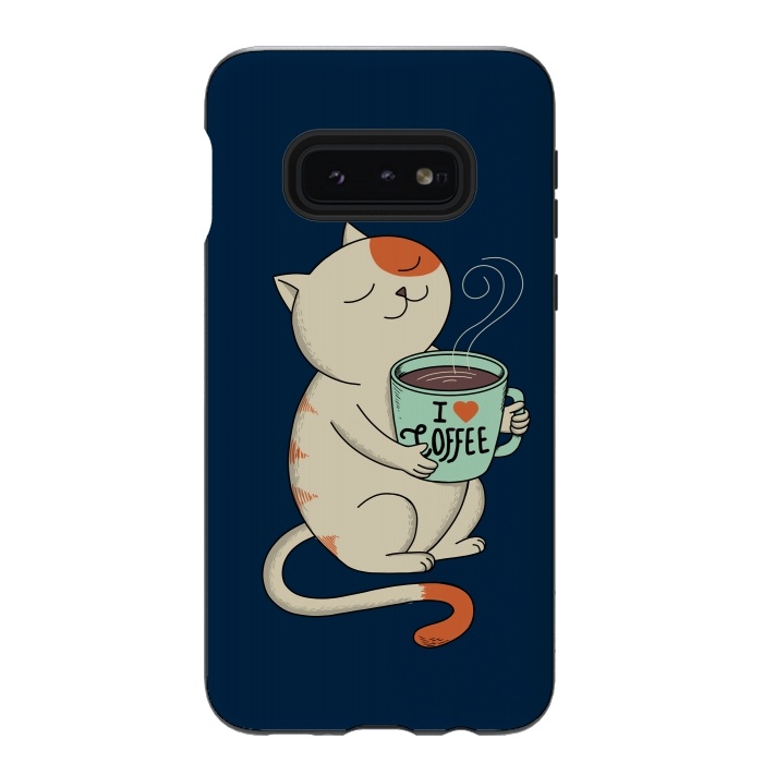 Galaxy S10e StrongFit Cat and Coffee 2 by Coffee Man