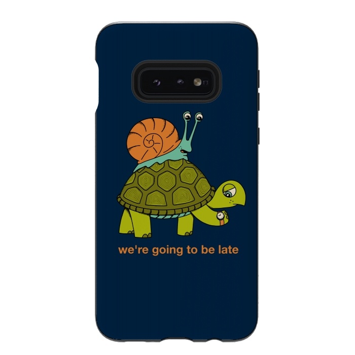 Galaxy S10e StrongFit Turtle and Snail by Coffee Man