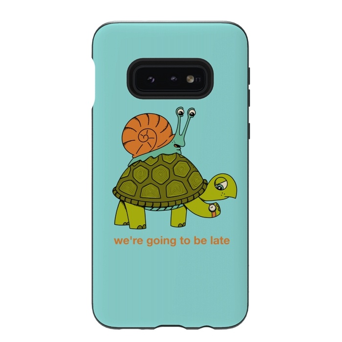 Galaxy S10e StrongFit Turtle and Snail-2 by Coffee Man
