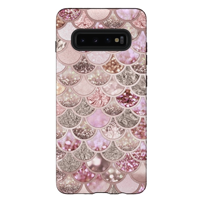 Galaxy S10 plus StrongFit Multicolor Pink & Rose Gold Mermaid Scales by  Utart