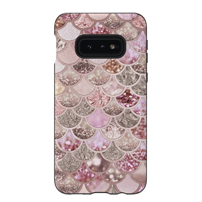 Galaxy S10e StrongFit Multicolor Pink & Rose Gold Mermaid Scales by  Utart