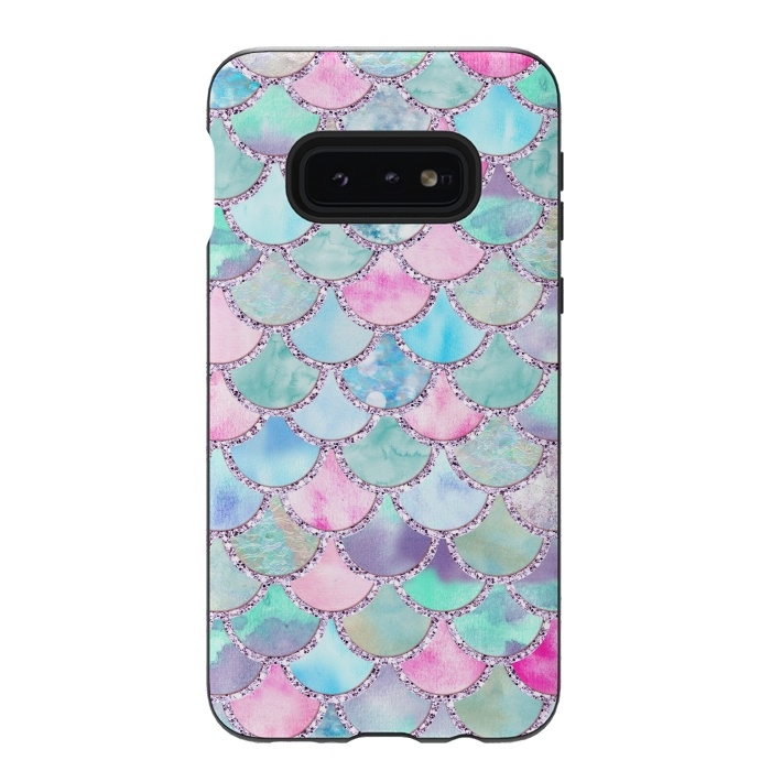 Galaxy S10e StrongFit Multicolor Pink & Blue Watercolor Mermaid Scales by  Utart