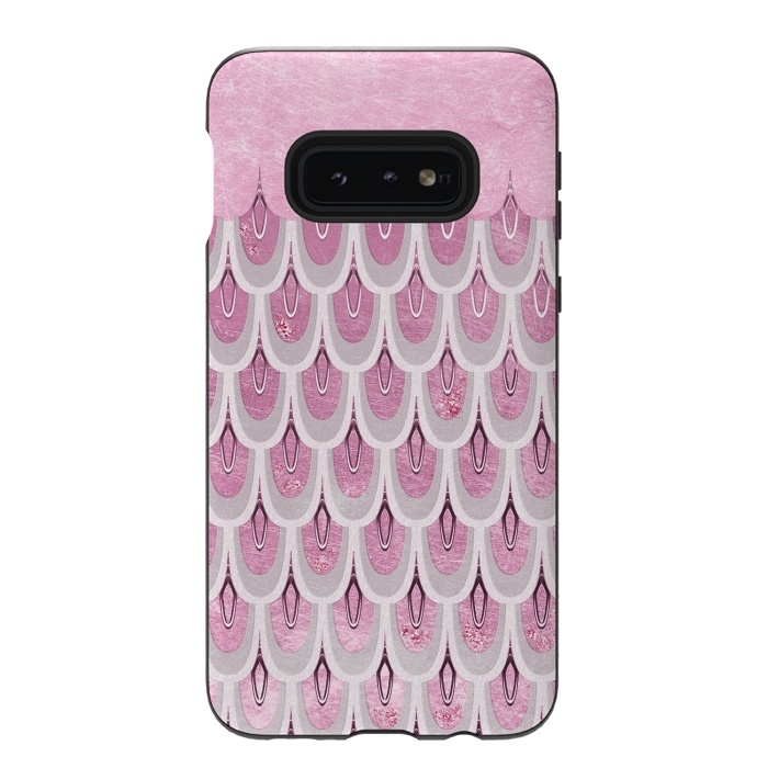 Galaxy S10e StrongFit Multicolor Pink & Silver Gray Mermaid Scales by  Utart