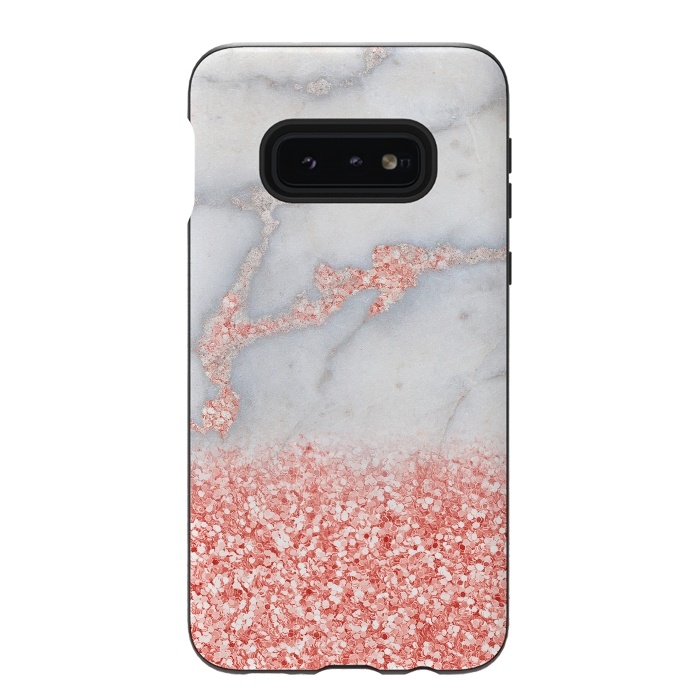 Galaxy S10e StrongFit Sparkly Pink Rose Gold Glitter Ombre Bohemian Marble by  Utart