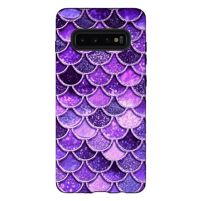 Galaxy S10 plus StrongFit Ultra Violet Glitter Mermaid Scales by  Utart