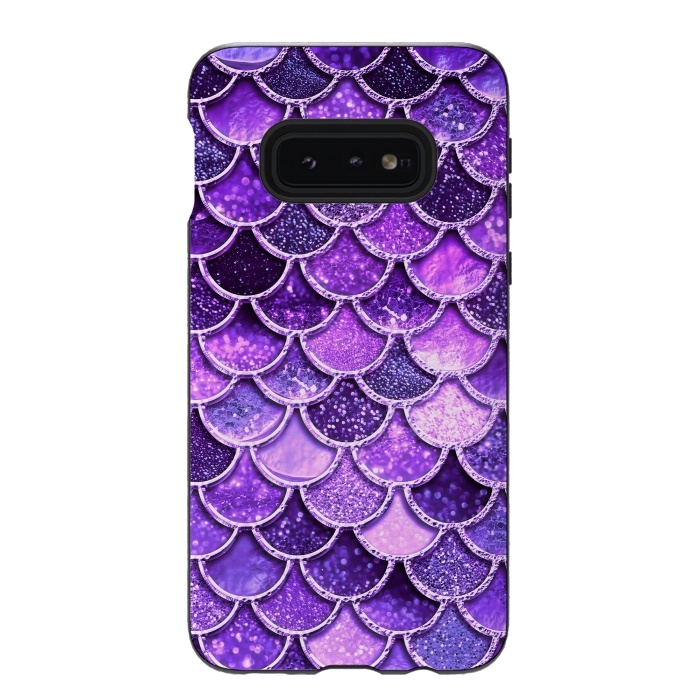 Galaxy S10e StrongFit Ultra Violet Glitter Mermaid Scales by  Utart