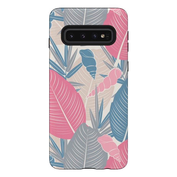 Galaxy S10 StrongFit Tropical Watercolor Flower Pattern XI by Bledi