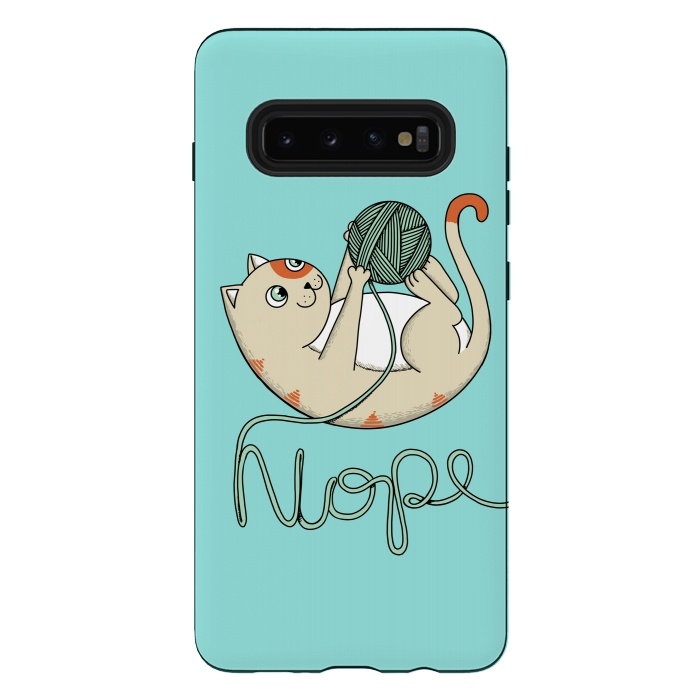 Galaxy S10 plus StrongFit Cat nope 2 by Coffee Man