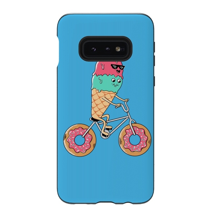 Galaxy S10e StrongFit Donut Bicycle Blue by Coffee Man