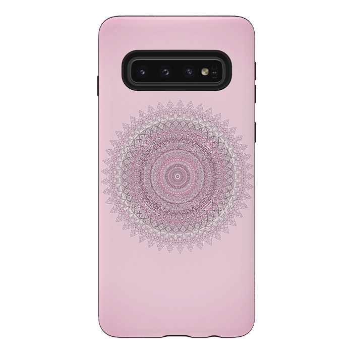 Galaxy S10 StrongFit Soft Pink Mandala by Andrea Haase
