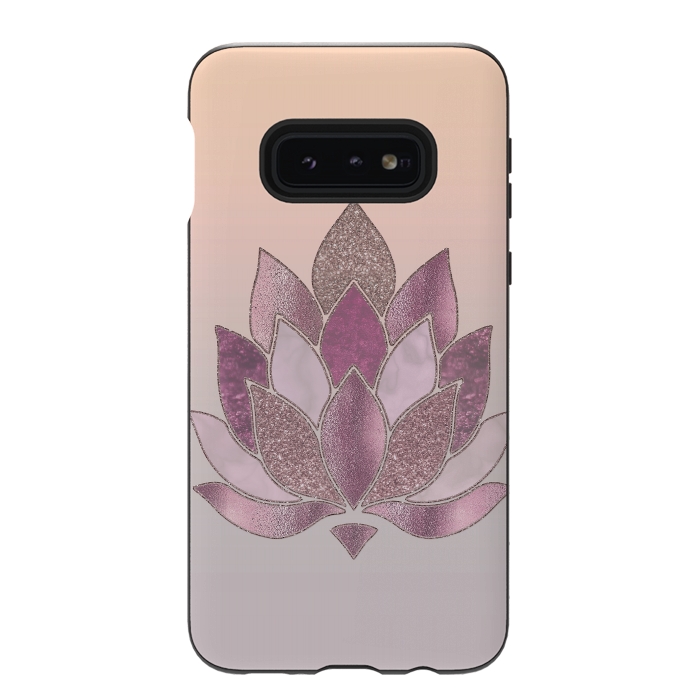Galaxy S10e StrongFit Shimmering Lotus Flower Symbol 2 by Andrea Haase