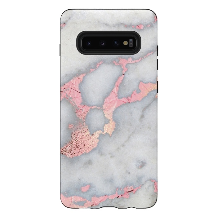 Galaxy S10 plus StrongFit Marble with Rose Gold Veins by  Utart