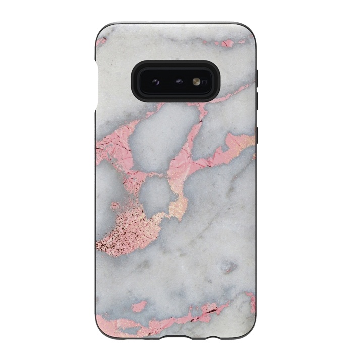 Galaxy S10e StrongFit Marble with Rose Gold Veins by  Utart