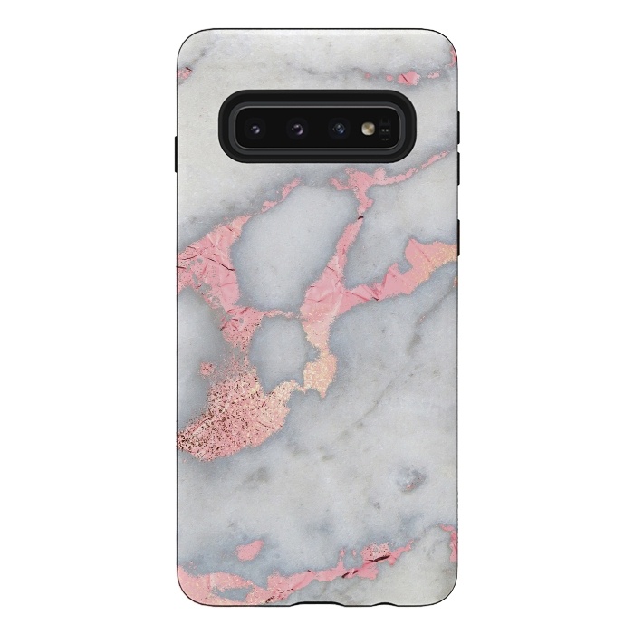 Galaxy S10 StrongFit Marble with Rose Gold Veins by  Utart