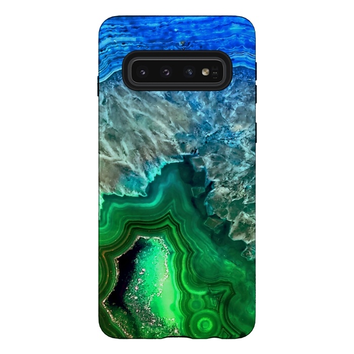 Galaxy S10 StrongFit Blue and Green Agate  by  Utart