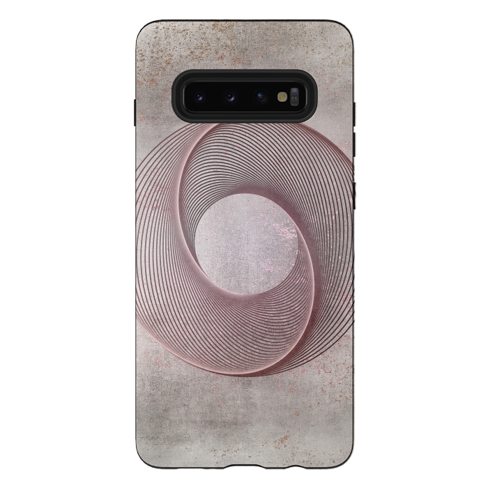 Galaxy S10 plus StrongFit Rose Gold Line Art Circle   by Andrea Haase