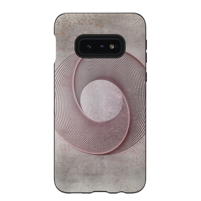 Galaxy S10e StrongFit Rose Gold Line Art Circle   by Andrea Haase