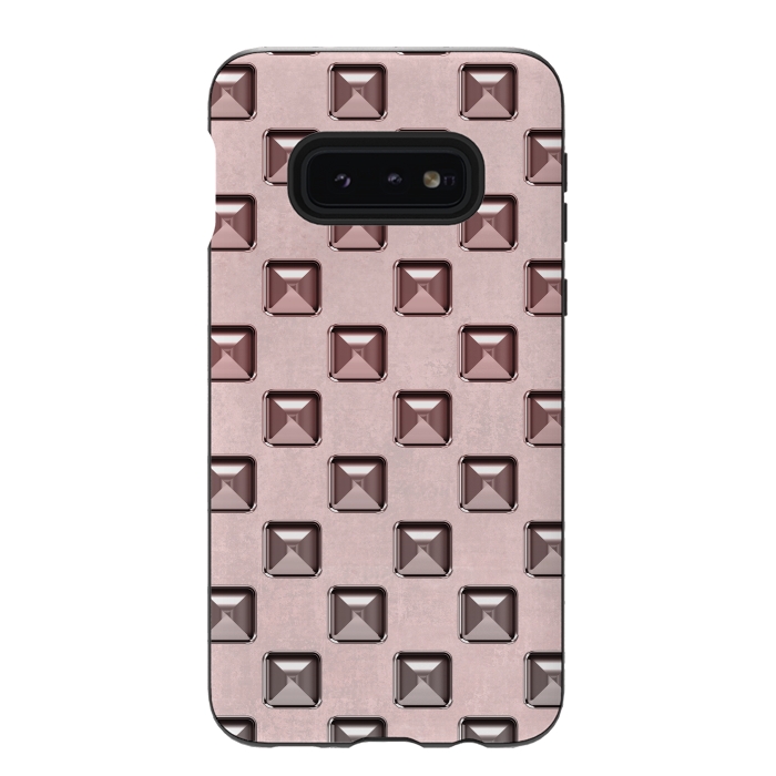 Galaxy S10e StrongFit Soft Pink Shiny Gemstones by Andrea Haase