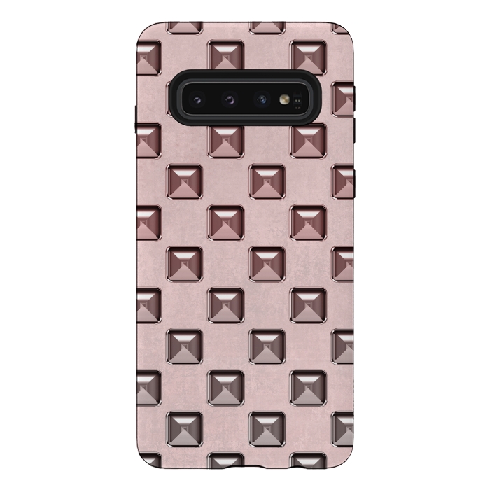 Galaxy S10 StrongFit Soft Pink Shiny Gemstones by Andrea Haase