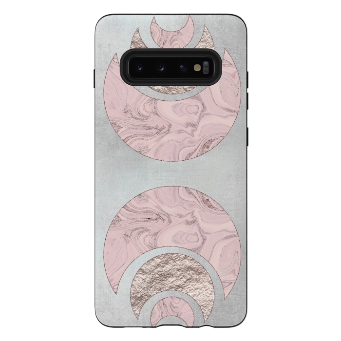 Galaxy S10 plus StrongFit Marble Rose Gold Half Moon by Andrea Haase