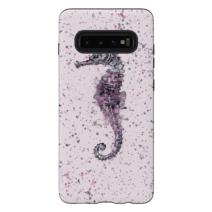 Galaxy S10 plus StrongFit Watercolor Seahorse by Andrea Haase