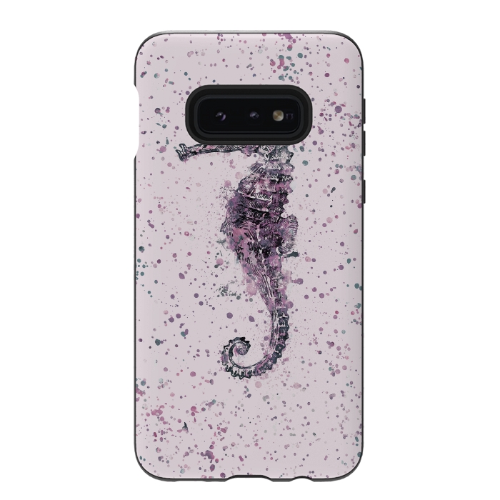 Galaxy S10e StrongFit Watercolor Seahorse by Andrea Haase