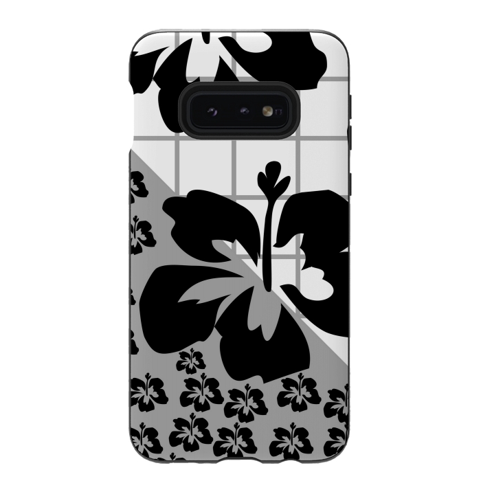 Galaxy S10e StrongFit FLORAL PATTERN WITH CHECKS by MALLIKA