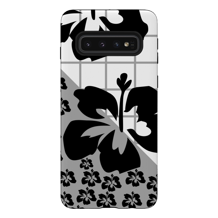 Galaxy S10 StrongFit FLORAL PATTERN WITH CHECKS by MALLIKA