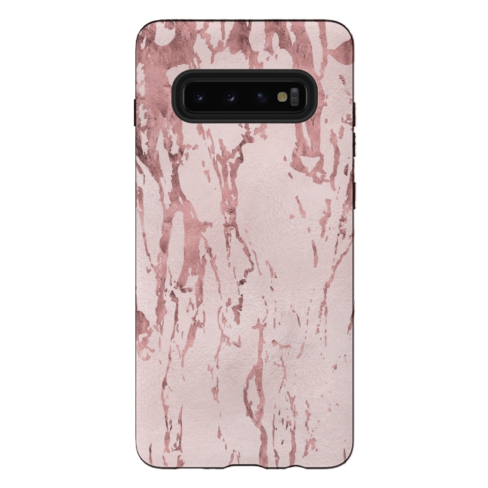 Galaxy S10 plus StrongFit Shiny Rose Gold Marble 2 by Andrea Haase