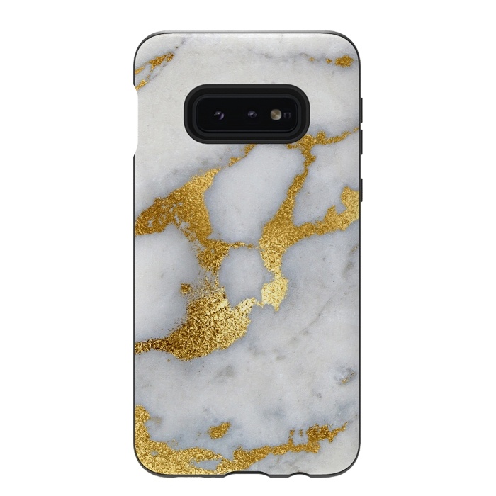 Galaxy S10e StrongFit Marble with Gold Metal Foil Veins by  Utart