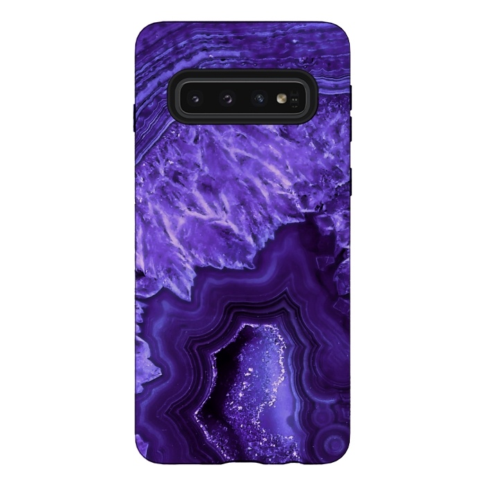 Galaxy S10 StrongFit Ultra Violet Pantone Agate Geode by  Utart