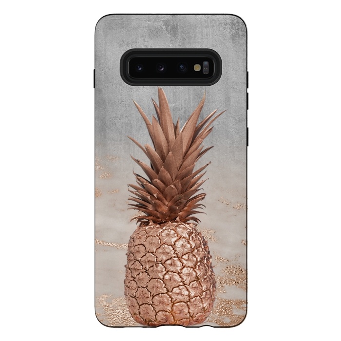 Galaxy S10 plus StrongFit Rose Gold Pineapple and Marble by  Utart