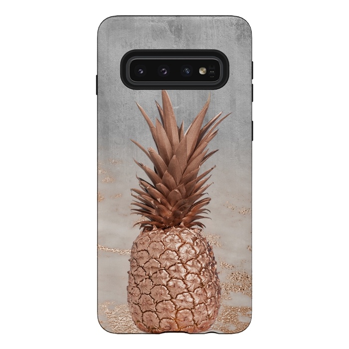 Galaxy S10 StrongFit Rose Gold Pineapple and Marble by  Utart