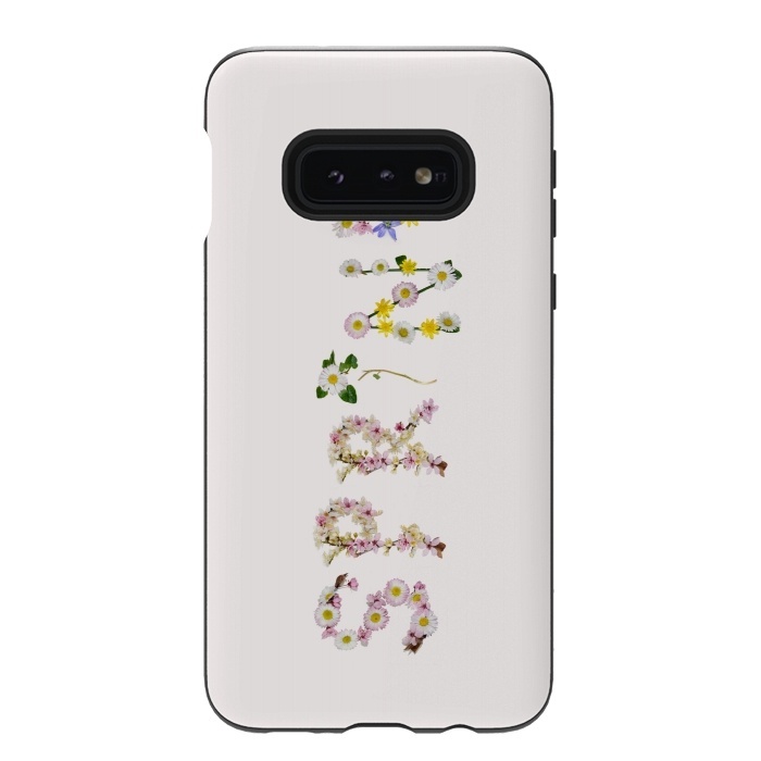 Galaxy S10e StrongFit Spring - Flower Typography  by  Utart
