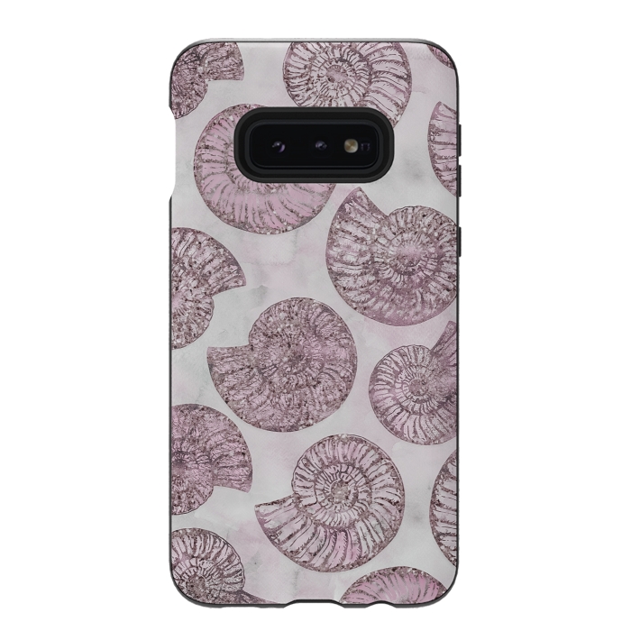 Galaxy S10e StrongFit Soft Pink Fossils  by Andrea Haase