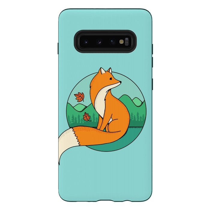 Galaxy S10 plus StrongFit Fox and Landscape by Coffee Man