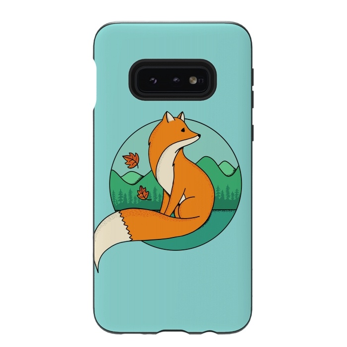 Galaxy S10e StrongFit Fox and Landscape by Coffee Man