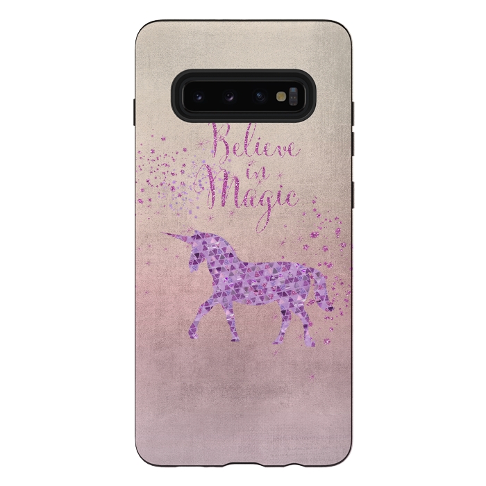 Galaxy S10 plus StrongFit Unicorn Believe In Magic by Andrea Haase