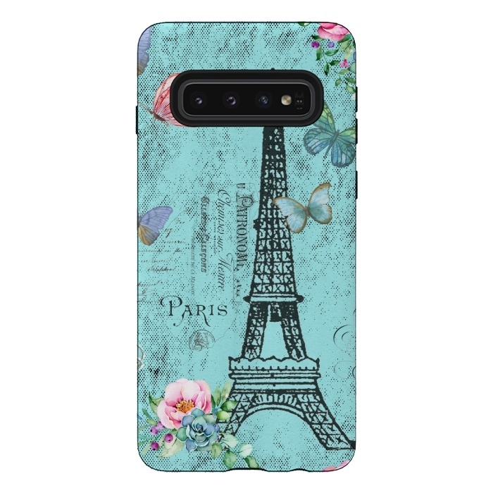 Galaxy S10 StrongFit Blue Eiffel Tower Paris Watercolor Illustration by  Utart