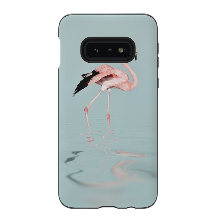 Galaxy S10e StrongFit Flamingo On Turquoise Waters by Andrea Haase