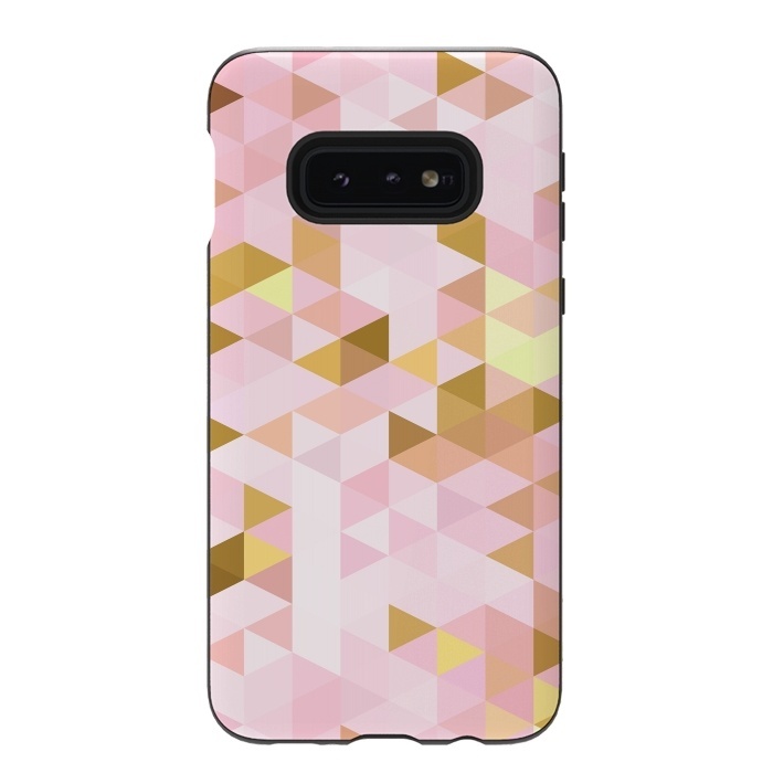 Galaxy S10e StrongFit Pink and Rose Gold Marble Triangle Pattern by  Utart