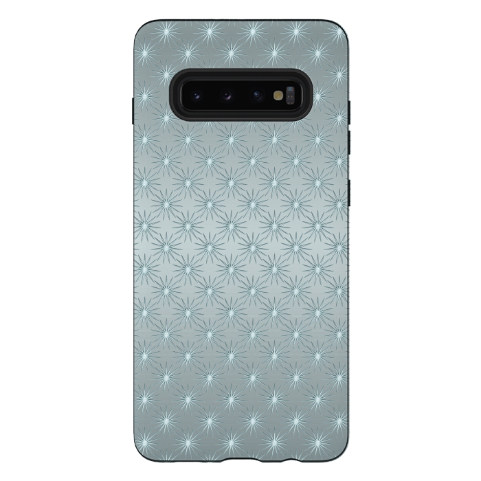 Galaxy S10 plus StrongFit Turquoise Star Pattern by Andrea Haase