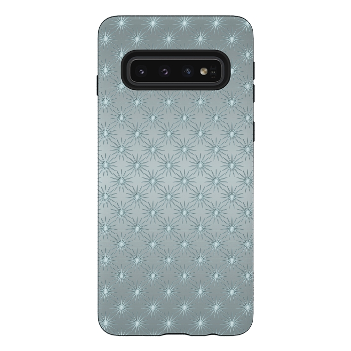 Galaxy S10 StrongFit Turquoise Star Pattern by Andrea Haase